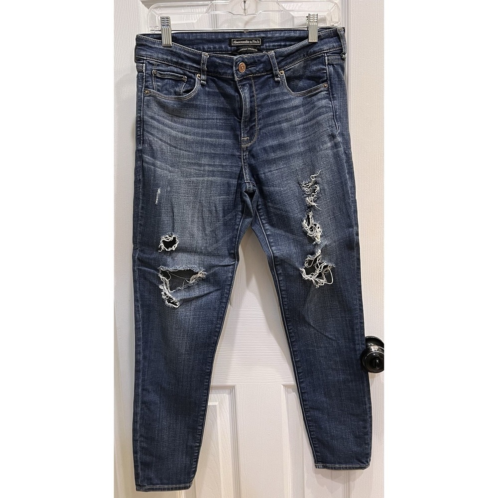 Abercrombie & Fitch Signature Collection Distressed Blue Jeans Women's SZ 28x28